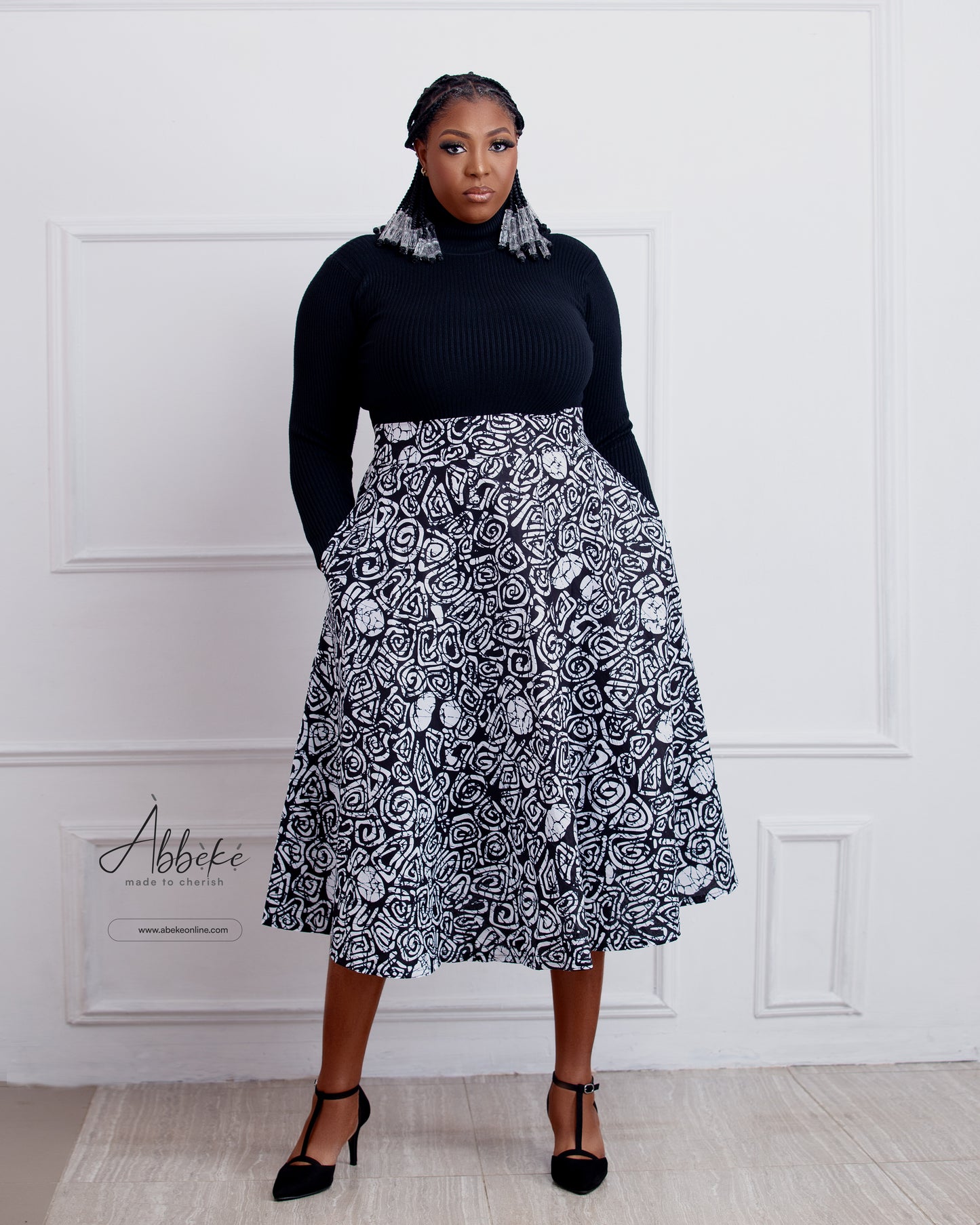 Amaka Skirt - White and Black